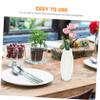 1pc Flower Vase Decorative Modern Plastic Vase Nordic Style Flower Container Desktop Adornment for Home Living Room Decoration (White) view 3