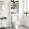 Giantex Over The Toilet Storage Cabinet, 4-Tier Freestanding Space Saver Above Toilet with Open Shelves & Door, Over Toilet Bathroom Organizer for Restroom, Laundry Room, White view 1
