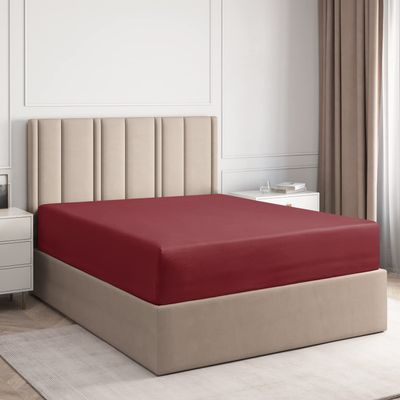 48X75 Full bunk beds Fitted Sheets - Bottom Sheet - Deep Pocket 3/4 Full Bunk Bed Sheets - 100% Egyptian Cotton Sheets - Deep Pockets Twin Over Full Bunk Bed Fitted Sheet Only (Burgundy)