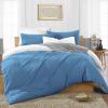 3 Piece Set Duvet Cover Oversized King Size Mediterranean Blue Reversible Ultra Soft Brushed Microfiber Premium Soft & Breathable Luxurious with Zipper Closure & Corner Ties Easy Care view 1