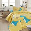 Animals Bedding Set, Full/Queen Size Bedspread Set, Dinosaur Yellow Themed Coverlet, Kids Boys Girls Bedding, (Twin) view 2