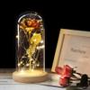 SKUZA Dome Led Light,Hot Roses and Beasts in The Beauty of The Gilded Red Roses, Led Lights in The Glass Dome, Can Be Used for Weddings, Gold Eternal Rose (Bright Color) (Color : Gold) view 1