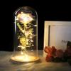 SKUZA Dome Led Light,Hot Roses and Beasts in The Beauty of The Gilded Red Roses, Led Lights in The Glass Dome, Can Be Used for Weddings, Gold Eternal Rose (Bright Color) (Color : Gold) view 3