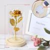SKUZA Dome Led Light,Hot Roses and Beasts in The Beauty of The Gilded Red Roses, Led Lights in The Glass Dome, Can Be Used for Weddings, Gold Eternal Rose (Bright Color) (Color : Gold) view 4