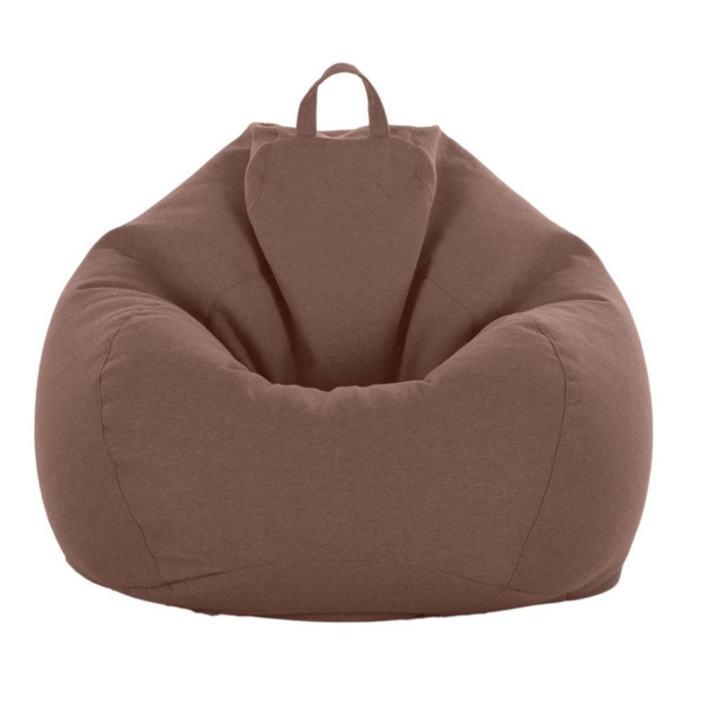 Bean Bag Chair Cover (No Filler) Stuffed Animal Storage, for Organizing Plush Toys or Memory Foam Sturdy Large Opening Zipper 100x120cm Brown