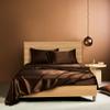 Restura Silk Satin Bedding Sheets 6 Piece Chocolate Twin XL Silk Satin Bed Sheet Set (Flat Sheet + Fitted 16'' + 4 Pillowcases) Breathable Durable Satin Bed Sheets view 2