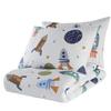 Cartoon Bedding Set, Full/Queen Size Bedspread Set, Space Themed Coverlet, Kids Boys Girls Bedding, (Full/Queen) view 1