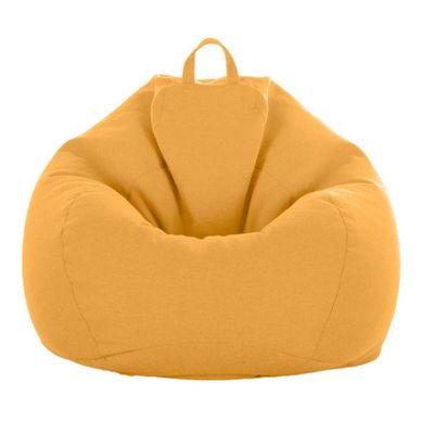 Bean Bag Chair Cover (No Filler) Stuffed Animal Storage, for Organizing Plush Toys or Memory Foam Sturdy Large Opening Zipper 70x80cm Yellow