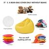 Bean Bag Chair Cover (No Filler) Stuffed Animal Storage, for Organizing Plush Toys or Memory Foam Sturdy Large Opening Zipper 90x110cm Brown view 3