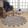 CASAVANI Hand Braided Rag Rug Geometric Beige & Multicolor Cotton Chindi & Jute Rug Home/Office Mat Best Uses for Bedroom,Nursery Room,Kids Room & Kitchen 4x4 Feet Round view 1