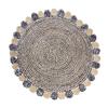 CASAVANI Hand Braided Rag Rug Geometric Beige & Multicolor Cotton Chindi & Jute Rug Home/Office Mat Best Uses for Bedroom,Nursery Room,Kids Room & Kitchen 4x4 Feet Round view 3