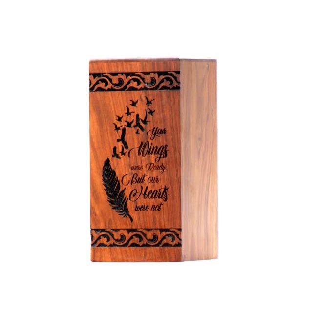Amazing Handcrafted Wooden Urn Box - Personalized Cremation Urn for Ashes - Handmade Urns for Human Ashes - Adult Large Cremation Urns - Funeral Urns Engraved - Burial Urns. (9.5" X 5.5" X 5.5")