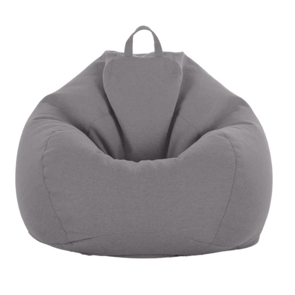 Bean Bag Chair Cover (No Filler) Stuffed Animal Storage, for Organizing Plush Toys or Memory Foam Sturdy Large Opening Zipper 70x80cm Gray