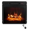 COSTWAY Electric Fireplace Insert 18-inch Wide, 1400W Recessed Fireplace Heater with Remote Control, 3 LED Flame Effects, 6H Timer, Electric Fireplace for Bedroom Home Office Indoor Use, Black view 1