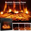 COSTWAY Electric Fireplace Insert 18-inch Wide, 1400W Recessed Fireplace Heater with Remote Control, 3 LED Flame Effects, 6H Timer, Electric Fireplace for Bedroom Home Office Indoor Use, Black view 4