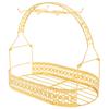 Abaodam Electroplated Gold Cup Rack with 6 Mug Hooks and Wire Storage Basket 13.11X11.49X7.87 Inch Wrought Iron Tea Cup Organizer for Kitchen Countertop and Party Use view 1