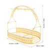 Abaodam Electroplated Gold Cup Rack with 6 Mug Hooks and Wire Storage Basket 13.11X11.49X7.87 Inch Wrought Iron Tea Cup Organizer for Kitchen Countertop and Party Use view 3