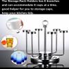 Cup Drying Rack Stand, Mug Rack 6 Cup Metal Hooks Drainer Holder Display Stand for Mugs, Glasses, Bottles on Home Kitchen Countertop,H view 3