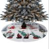 Christmas Tree Skirt Merry Christmas Gnome Snowy Pine Tree Holiday Tree Ornaments 4ft Winter Forest Xmas Trees Mat Home Decoration for Indoor Outdoor Party view 1