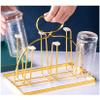 Cup Drying Rack Stand, Mug Rack 6 Cup Metal Hooks Drainer Holder Display Stand for Mugs, Glasses, Bottles on Home Kitchen Countertop,F view 3