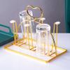 Cup Drying Rack Stand, Mug Rack 6 Cup Metal Hooks Drainer Holder Display Stand for Mugs, Glasses, Bottles on Home Kitchen Countertop,F view 4