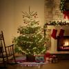 Christmas Tree Skirt Farm Christmas Car Holiday Tree Ornaments 4ft Red Truck Xmas Pine Tree Wood Board Xmas Trees Mat Home Decoration for Indoor Outdoor Party view 4