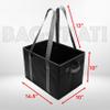 BAG-THAT! 4pk Reusable Grocery Bags Shopping Bags Tote Box Large Heavy Duty Groceries Bag Handles Foldable Reinforced Bottom (Black) view 2