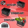 BAG-THAT! 4pk Reusable Grocery Bags Shopping Bags Tote Box Large Heavy Duty Groceries Bag Handles Foldable Reinforced Bottom (Black) view 3