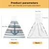 Kitchen Hanging Tie Towel, 1 Pack Reusable Quick Drying Hand Towel Nautical Anchor Blue Grey Stripe Cleaning Cloth with Loop Bathroom Tie Towels Modern Simplistic Striped view 3