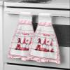 Chucoco Kitchen Hanging Tie Towel, 1 Pack Reusable Quick Drying Hand Towel Sweet Gnome Valentines Day Wood Plank Cleaning Cloth with Loop Bathroom Tie Towels Romantic Love Hearts on Pink view 1