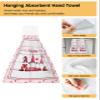 Chucoco Kitchen Hanging Tie Towel, 1 Pack Reusable Quick Drying Hand Towel Sweet Gnome Valentines Day Wood Plank Cleaning Cloth with Loop Bathroom Tie Towels Romantic Love Hearts on Pink view 2