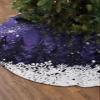 Christmas Tree Skirt Christmas Snowy Santa Claus Elk Sled Holiday Tree Ornaments 4ft Xmas Trees Mat Home Decoration for Indoor Outdoor Party view 2
