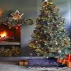 Christmas Tree Skirt Christmas Snowy Santa Claus Elk Sled Holiday Tree Ornaments 4ft Xmas Trees Mat Home Decoration for Indoor Outdoor Party view 3
