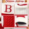 ZOEA 20 Inches Christmas Stockings with Initials, Large Embroidered Letter Knit Christmas Stocking for Family Holiday Decorations and Xmas Gift (B, Red) view 2
