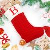 ZOEA 20 Inches Christmas Stockings with Initials, Large Embroidered Letter Knit Christmas Stocking for Family Holiday Decorations and Xmas Gift (B, Red) view 3
