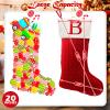 ZOEA 20 Inches Christmas Stockings with Initials, Large Embroidered Letter Knit Christmas Stocking for Family Holiday Decorations and Xmas Gift (B, Red) view 4