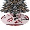 Christmas Tree Skirt Valentine's Day Black Birds Silhouette Holiday Tree Ornaments 4ft Love Hearts Tree Branch Xmas Trees Mat Home Decoration for Indoor Outdoor Party view 1