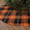 Christmas Tree Skirt Fall Orange Black Buffalo Plaid Holiday Tree Ornaments 4ft Chic Grid Gingham Xmas Trees Mat Home Decoration for Indoor Outdoor Party view 2