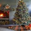 Christmas Tree Skirt Fall Orange Black Buffalo Plaid Holiday Tree Ornaments 4ft Chic Grid Gingham Xmas Trees Mat Home Decoration for Indoor Outdoor Party view 3