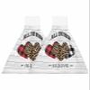 Chucoco Valentines Leopard Buffalo Plaid Love on Wood Plank Kitchen Hanging Towel, Set of 2 Absorbent Soft Hand Tie Towel Red Black White Durable Tea Bar Dish Towels for Bathroom Laundry Room Decor view 1