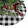 Christmas Tree Skirt Winter Christmas Red Cardinal Branch Holiday Tree Ornaments 4ft Xmas Botanical Buffalo Gingham Xmas Trees Mat Home Decoration for Indoor Outdoor Party view 1