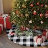Christmas Tree Skirt Winter Christmas Red Cardinal Branch Holiday Tree Ornaments 4ft Xmas Botanical Buffalo Gingham Xmas Trees Mat Home Decoration for Indoor Outdoor Party view 2