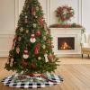 Christmas Tree Skirt Winter Christmas Red Cardinal Branch Holiday Tree Ornaments 4ft Xmas Botanical Buffalo Gingham Xmas Trees Mat Home Decoration for Indoor Outdoor Party view 3