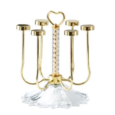 Cup Drying Rack Stand, Mug Rack 6 Cup Metal Hooks Drainer Holder Display Stand for Mugs, Glasses, Bottles on Home Kitchen Countertop,D