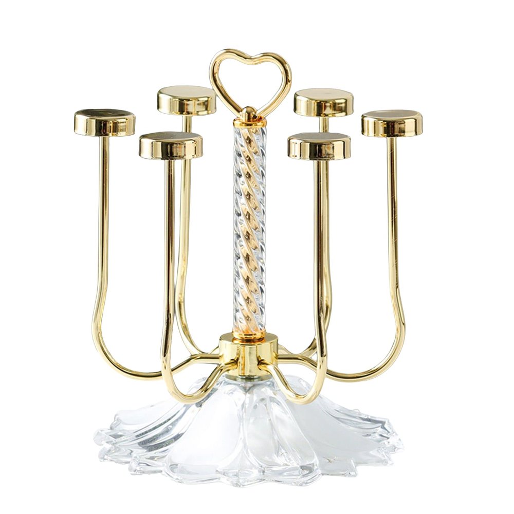 Cup Drying Rack Stand, Mug Rack 6 Cup Metal Hooks Drainer Holder Display Stand for Mugs, Glasses, Bottles on Home Kitchen Countertop,D