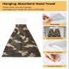 Chucoco Kitchen Hanging Tie Towel, 1 Pack Reusable Quick Drying Hand Towel Army Camouflage Jungle Green Brown Cleaning Cloth with Loop Bathroom Tie Towels Camo Art view 2