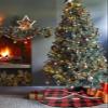 Christmas Tree Skirt Winter Hockey Sport Holiday Tree Ornaments 4ft Christmas Black Red Buffalo Check Xmas Trees Mat Home Decoration for Indoor Outdoor Party view 3