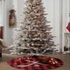 Christmas Tree Skirt Winter Hockey Sport Holiday Tree Ornaments 4ft Christmas Black Red Buffalo Check Xmas Trees Mat Home Decoration for Indoor Outdoor Party view 4