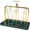 Cup Drying Rack Stand, Mug Rack 6 Cup Metal Hooks Drainer Holder Display Stand for Mugs, Glasses, Bottles on Home Kitchen Countertop,B view 1