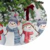Christmas Tree Skirt Christmas Snowman with Red Cardinal Holiday Tree Ornaments 4ft Green Pine Branch Xmas Tree Xmas Trees Mat Home Decoration for Indoor Outdoor Party view 1